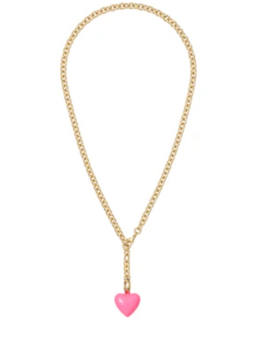 Roxanne Assoulin mini puffy  Necklace with Pink Heart Charm